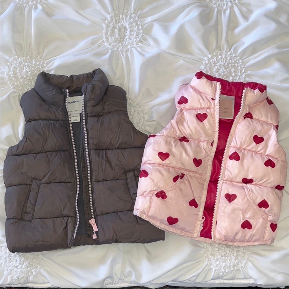 Old Navy Brown and Pink Kids Vests